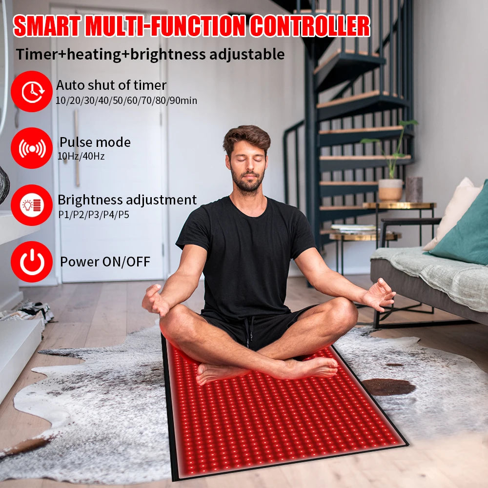 Full Body Red Light Mat LEDs Blanket for Pain Relief Wellness Muscle Relax Recovery