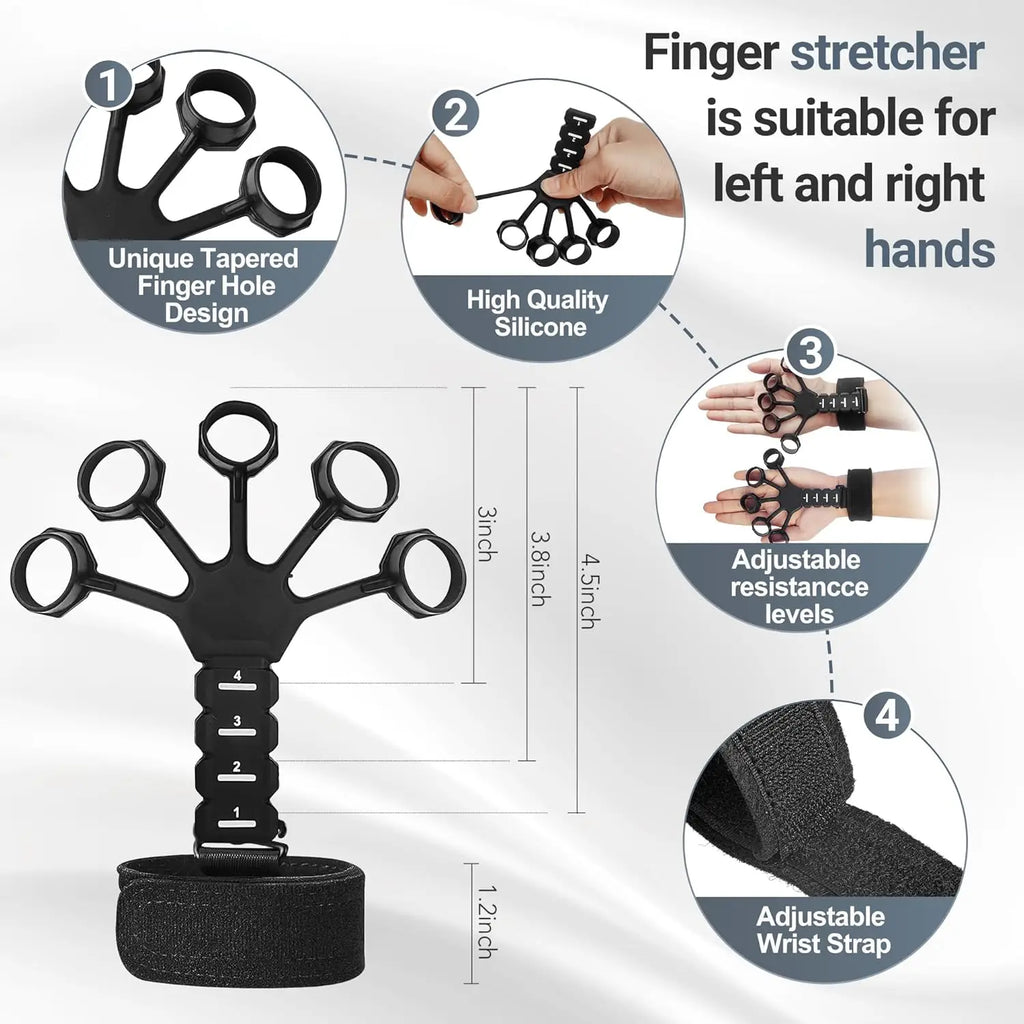 Adjustable Grip Strength Trainer Kit, Forearm & Finger Strengthener for Muscle Building and Injury Recovery