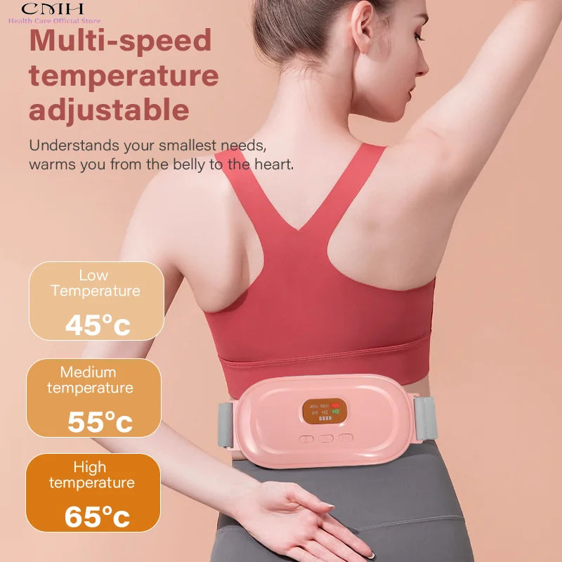 Cordless Back Belt Heating Pad Stomach Massager with Red Light Therapy