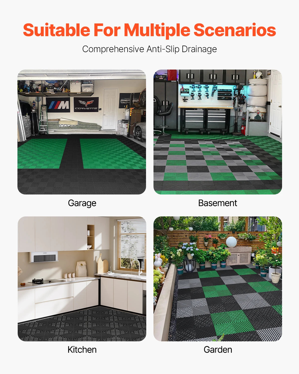 Interlocking Non-Slip Drainage Floor Tile & Shower Mat