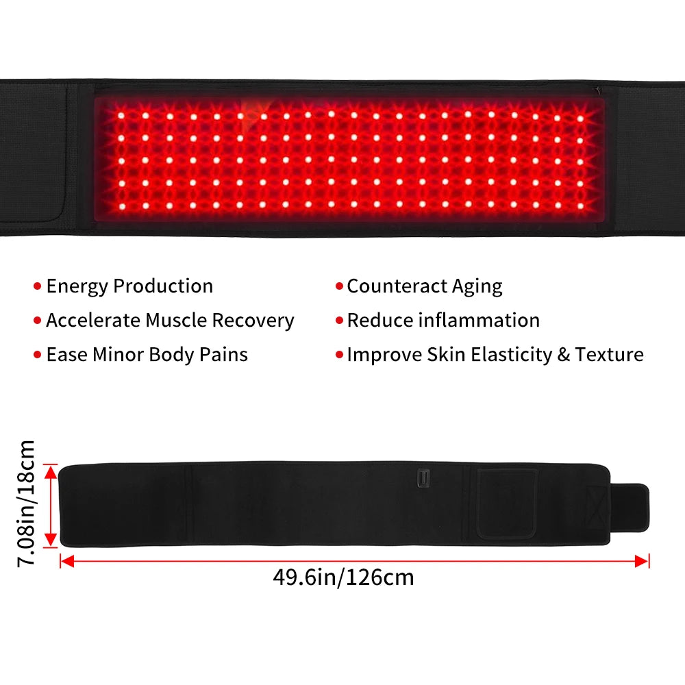 Red Light Therapy Belt Infrared Light Therapy for Body, Relaxing Muscle, Inflammation, Improve Circulation