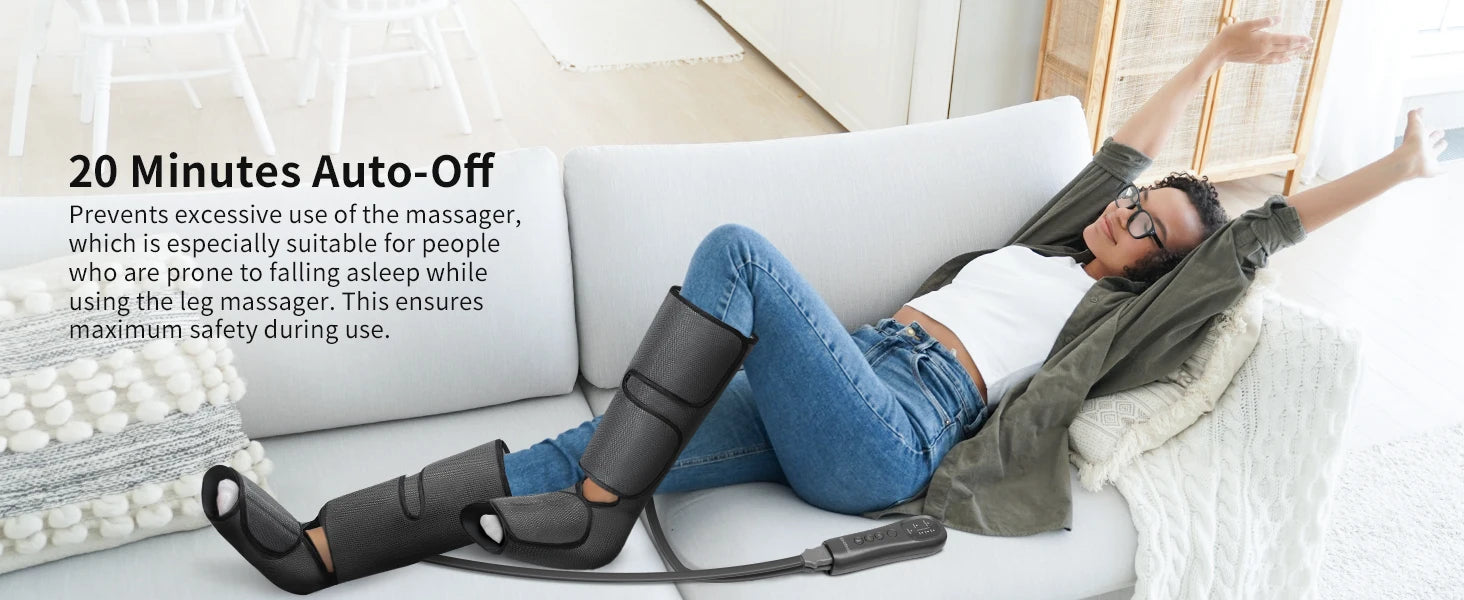 Leg Massager Air Compression Calf Wraps Air Pressure Massage for Blood Circulation and Relaxation Lymphatic Drainage