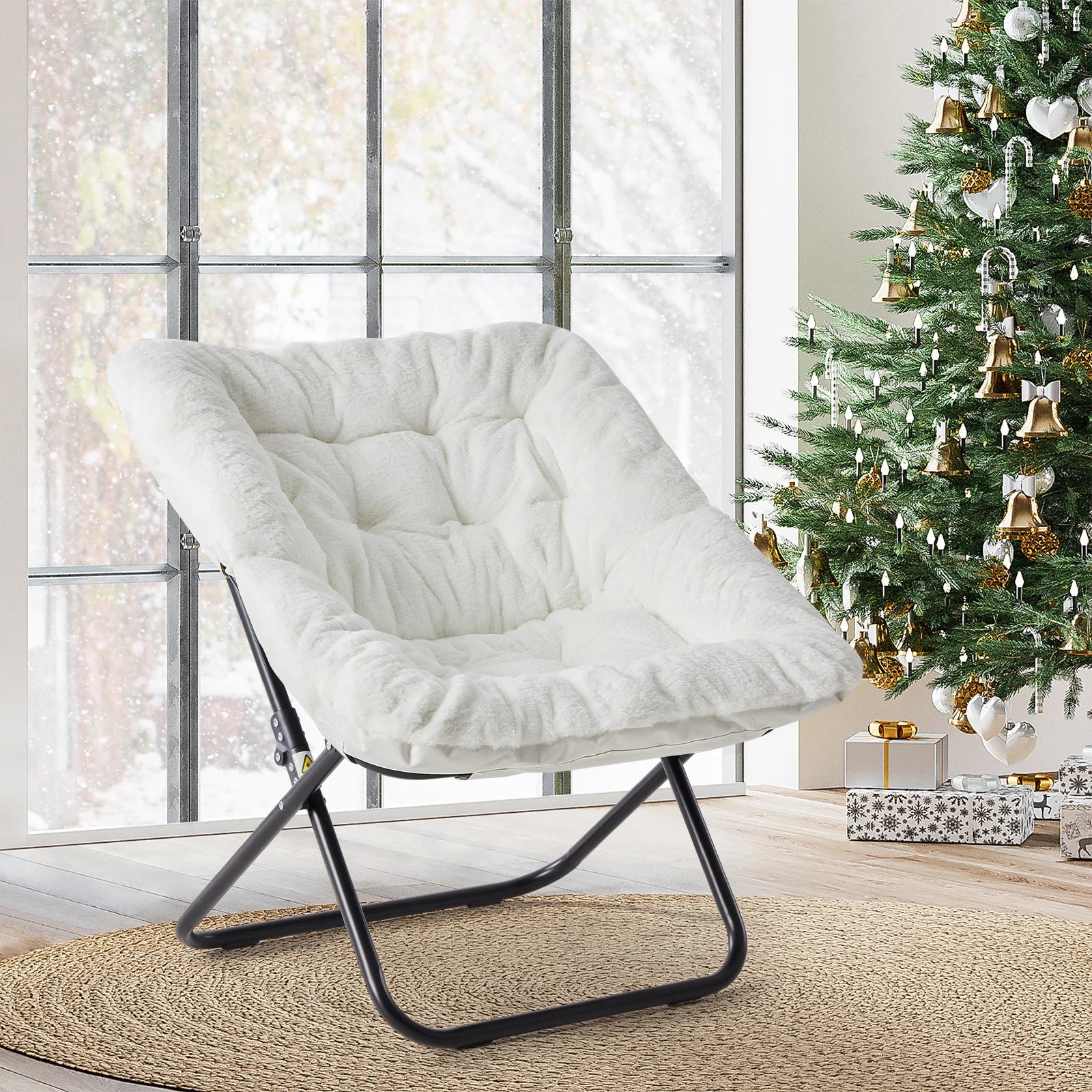 Large Size Folding Lounge Chair with Padded Seat