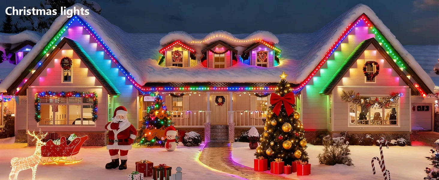 Smart Outdoor Lights Lights Waterproof Light String with App Remote Control Music Sync