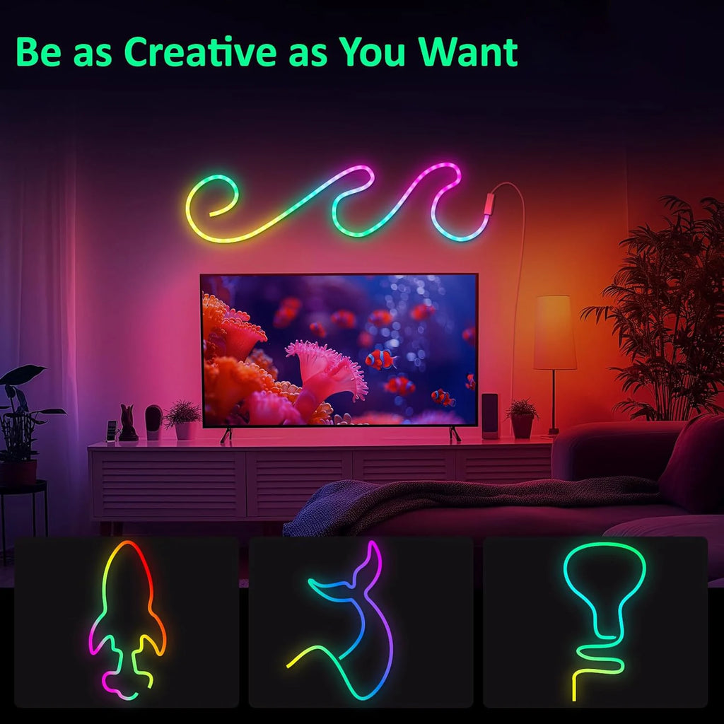 Neon LED Rope Lights,  LED Lights Flexible Light Strip With Remote And APP Control