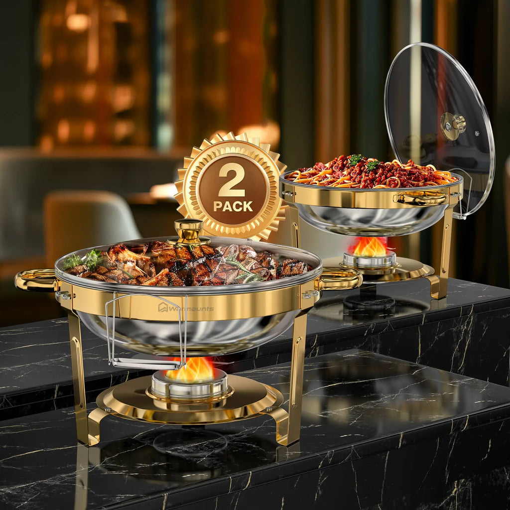Chafing Dishes for Buffet 5QT Round Stainless Steel Chafing Dish Set for Home Parties