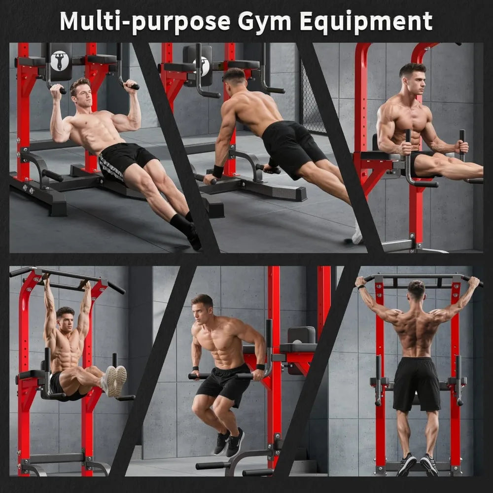 Adjustable Pull Up Bar & Dip Station, Heavy Duty 330LB Capacity Multifunctional Home Gym Fitness