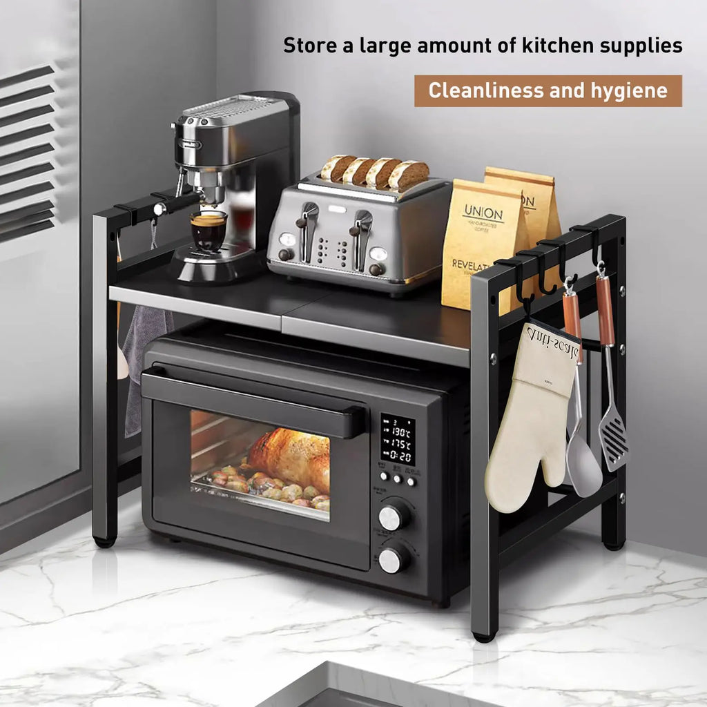 1pc Expandable Microwave Shelf Organizer, Moisture And Rust Proof