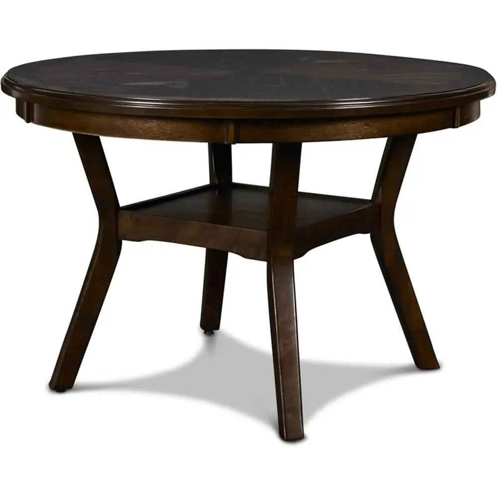 Solid Wood 5-Piece Round Dining Set in Cherry Brown
