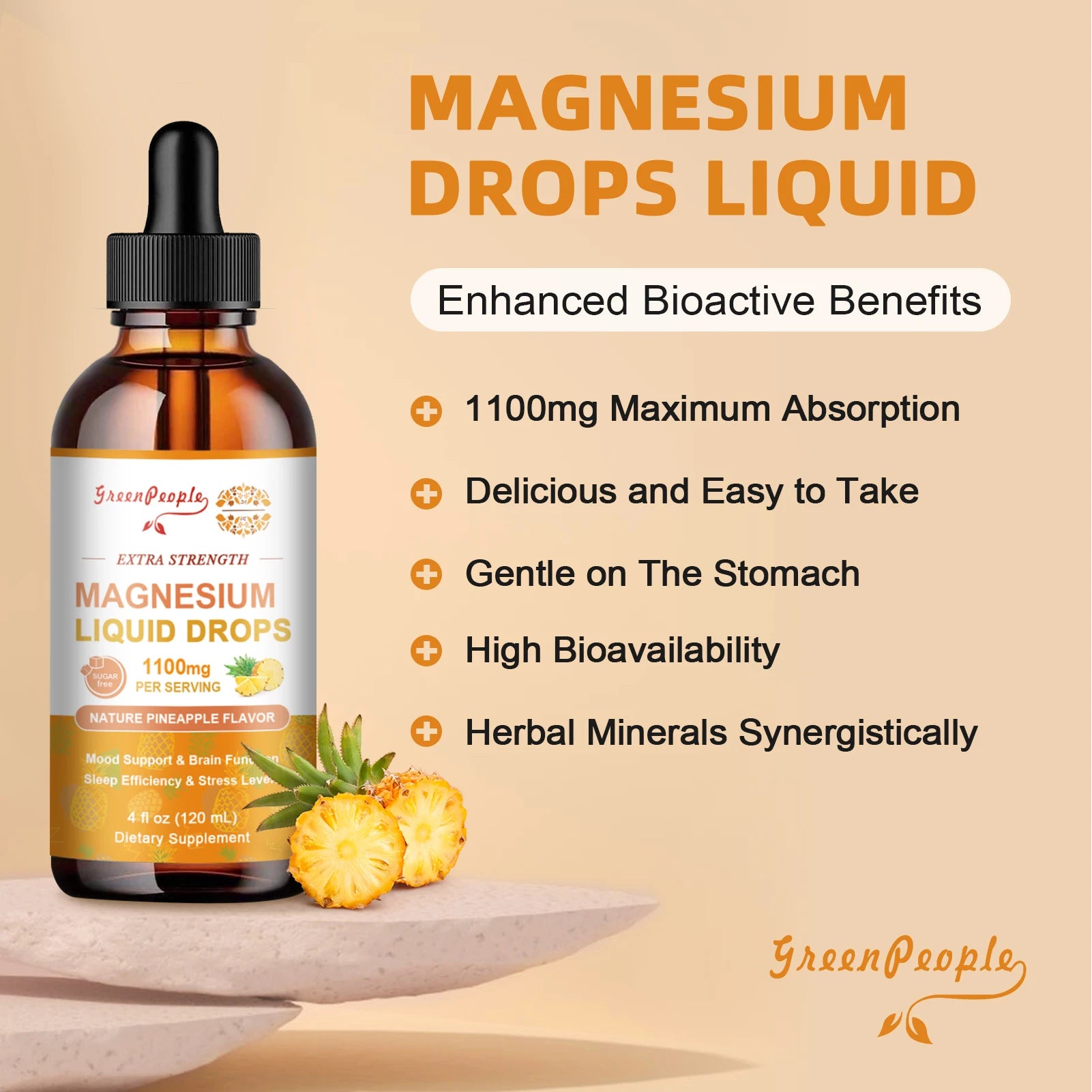 Triple Magnesium Glycinate Liquid Drop Supplement