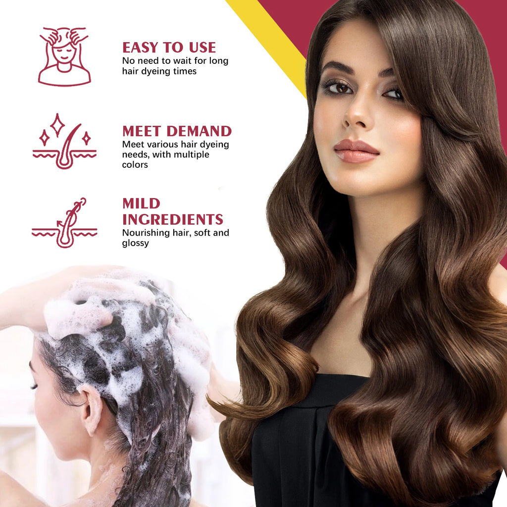 Hair Dye Shampoo for Silver Gray, Make Hair Soft Shiny
