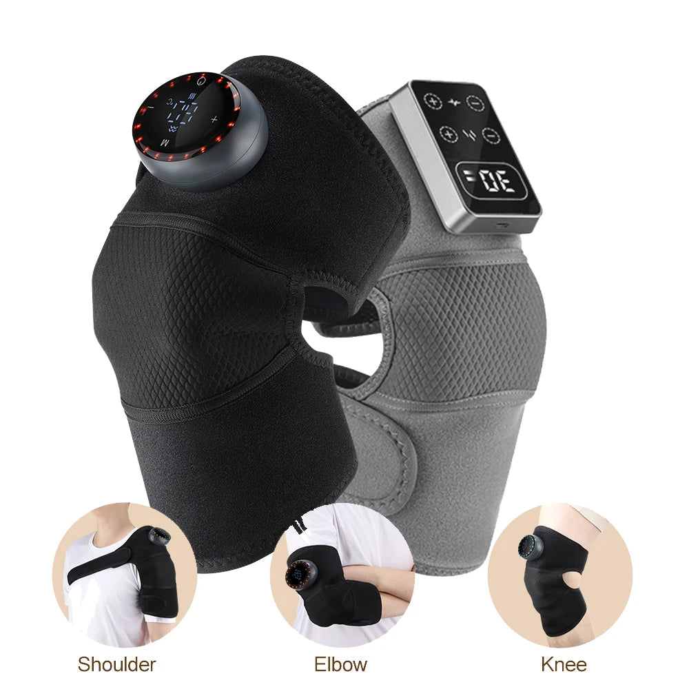 Heated Vibrating Knee Pads for Joint infrared Knee, Shoulder & Elbow Pad 3 in 1 Brace Hot Compress USB Charging