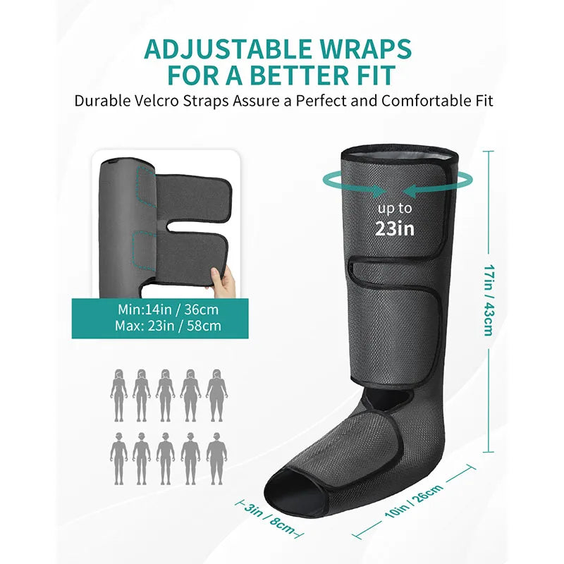 Leg Massager Air Compression Calf Wraps Air Pressure Massage for Blood Circulation and Relaxation Lymphatic Drainage