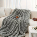 Cozy Faux Rabbit Fleece Blanket | Throw for Bedroom, Guest Room, Living Room