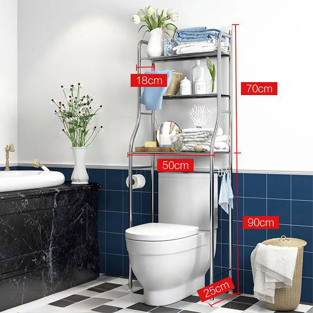 Over Toilet Storage Shelf, Metal Bathroom Shelves with Paper Holder and Removable