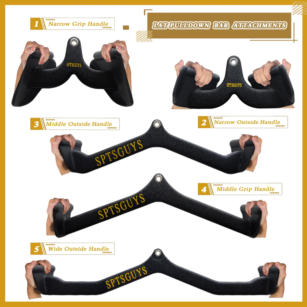 Home Gym Fitness Lat Pull Down Bar LAT Pulldown Attachments for Cable Pulley System
