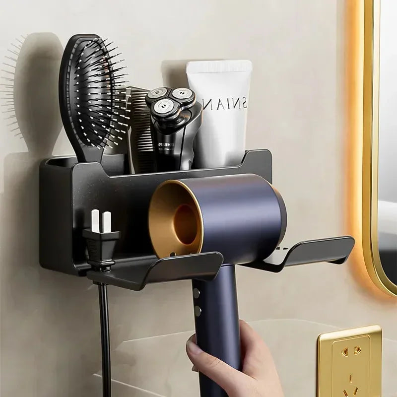 Hair Dryer Holder Stand Hairdryer Organizer Blower Holder Shelf