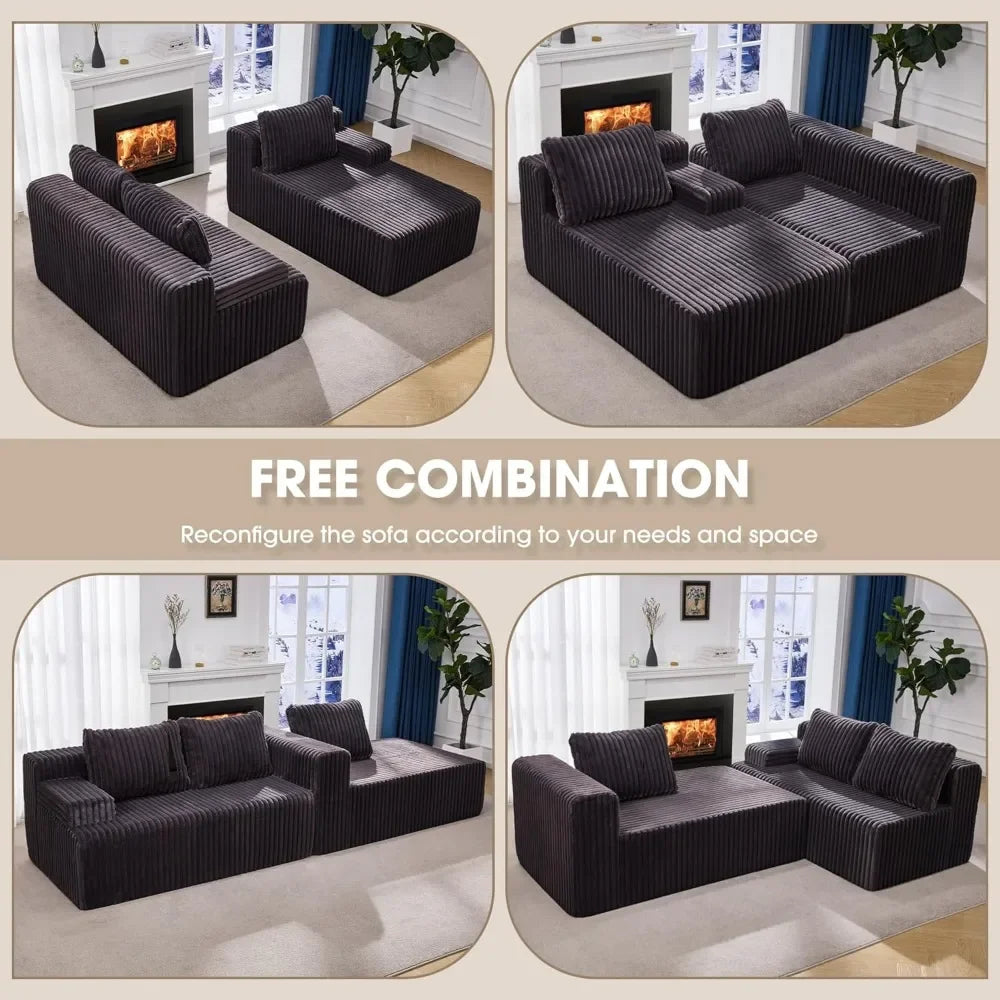 Cloud Modular Sectional Sofa Couch L-Shape Memory Foam Oversize Chaise