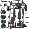 Smith Machine, Power Cage Squat Rack with Smith Bar, LAT PullDown Systems, Cable Crossover Machine and Cable Attachment f