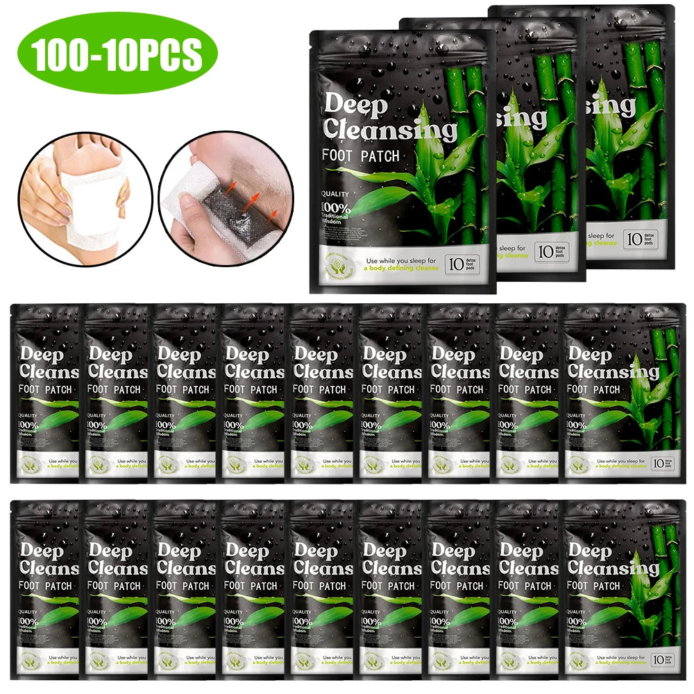 10-100PCS Detox Foot Patches Stress Relief Feet Deep Sleep Herbal Detox Sticker