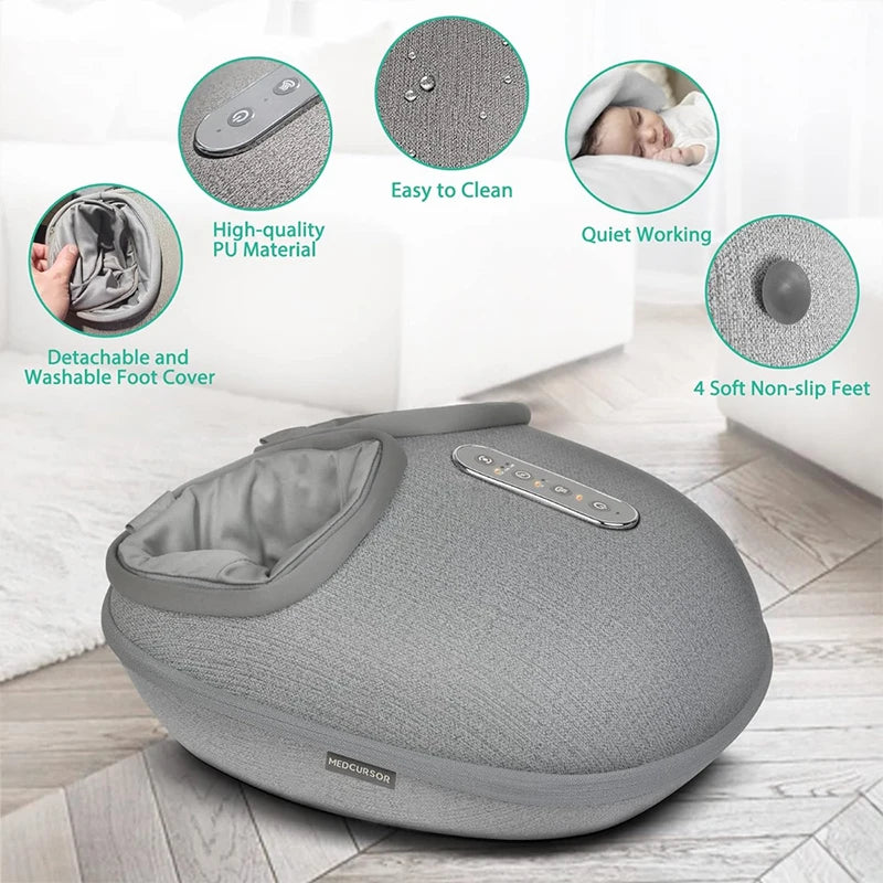Foot Massager Heating Therapy Adjustable Shiatsu Deep Kneading Roller Muscle Relaxation for Pain Relief