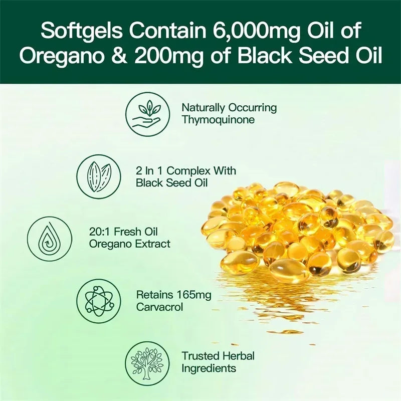 Oregano Oil Softgels - with Oregano & Black Seed Oil