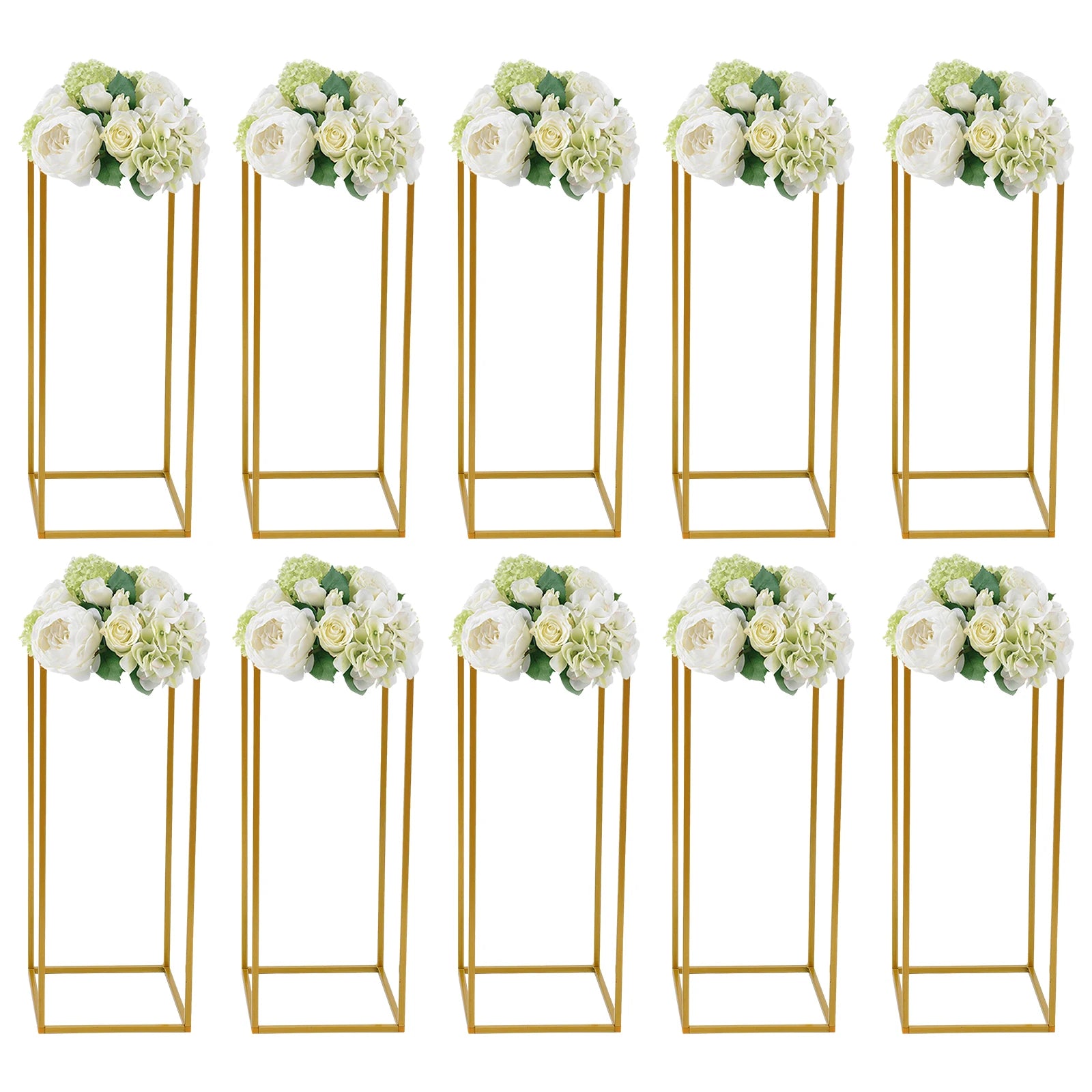 10PCs Tall Metal Flower Stand Geometric Flower Vase Stand Table Centerpiece