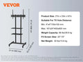 Mobile TV Adjustable Stand w/ Wheels Double Tray for Audio-Visual Devices Rolling Stand