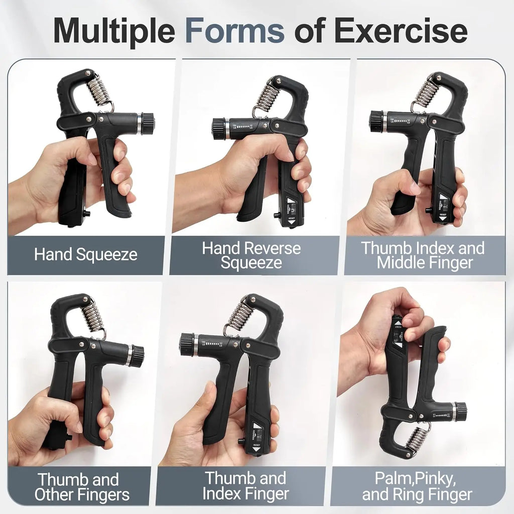 Adjustable Grip Strength Trainer Kit, Forearm & Finger Strengthener for Muscle Building and Injury Recovery