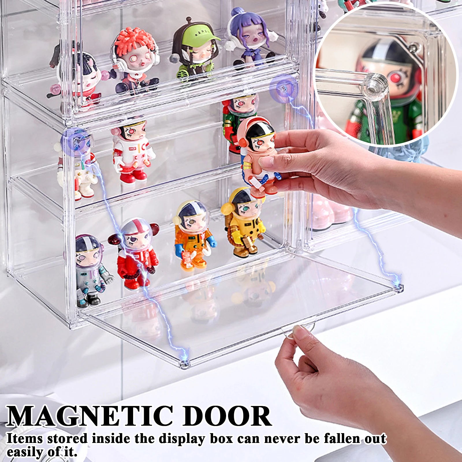 Blind Box Storage Display Box Transparent Display Organizer Case For Figurine Wall Mounted Collectibles