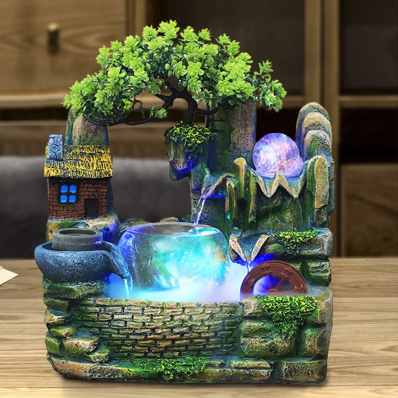 Desktop Fountain Waterfall Landscape Rockeries