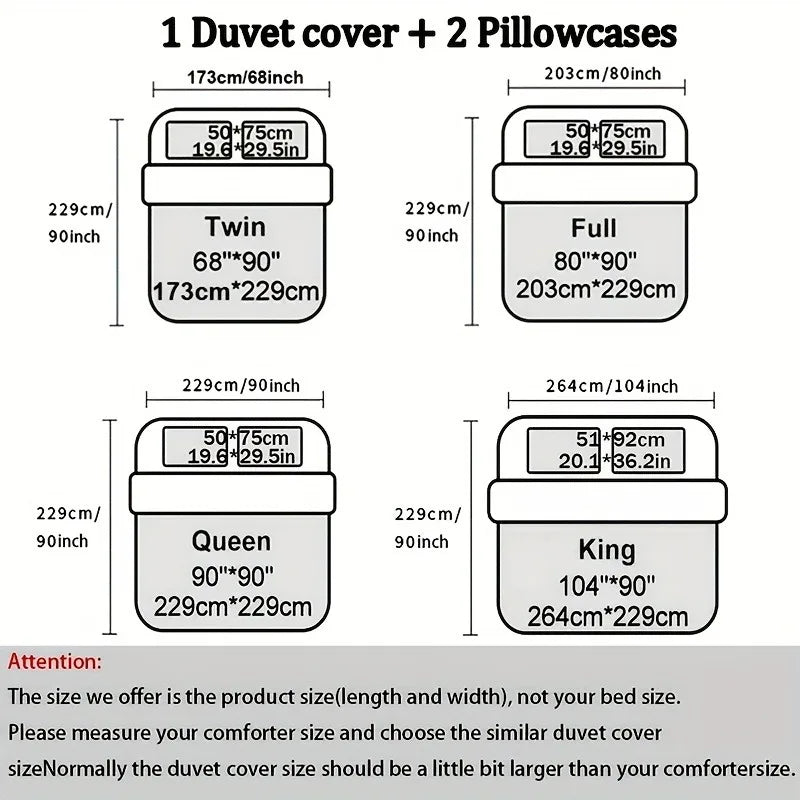 3pcs Digital Print Quilt Cover Set Cool Technology All Colors
