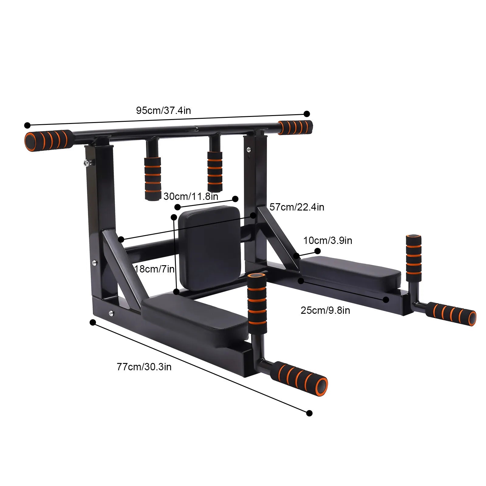 Pull Up Bar, Raise Dip Station Vertical Knee Multi-function Exercise Equipment