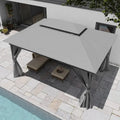 Outdoor Patio Gazebo with Expansion Bolts with Double Roofs