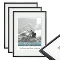 3pcs Picture Frames Aluminum Modern Photo Frame Black With Mat For Wall Art Mounting