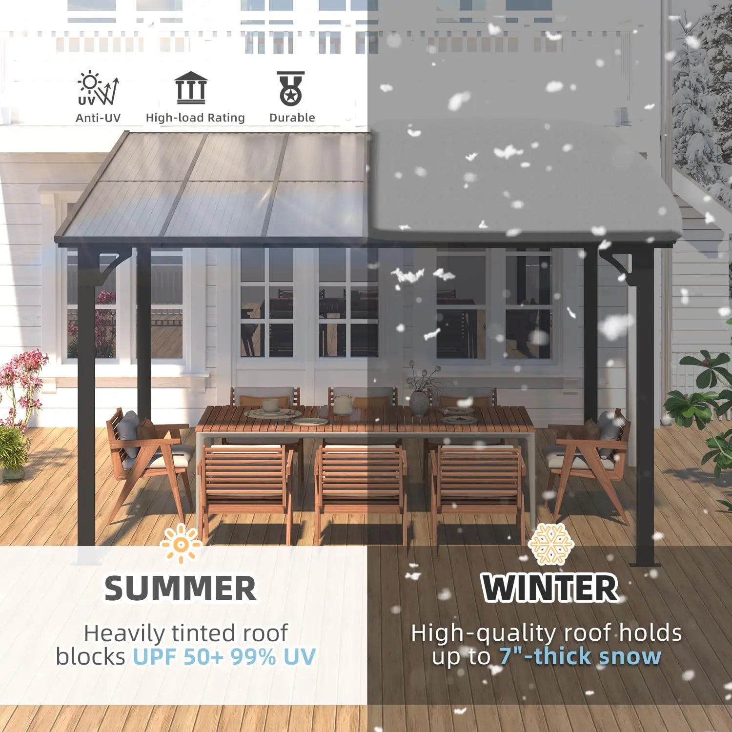 Hard Top Gazebo Canopy Awnings for Deck