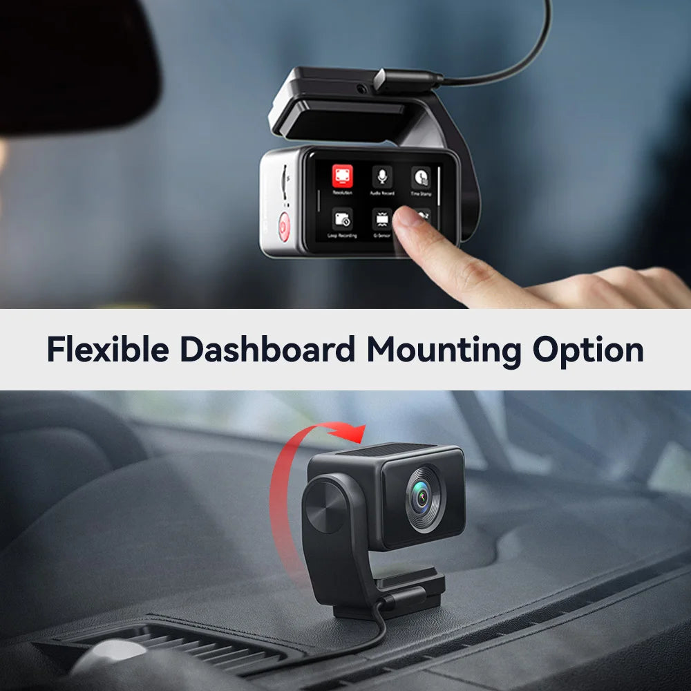4k Dash Cam Front and Rear Drive Recorder GPS & 5G WiFi Touch Screen Night Vision 24H Parking Mode Voice Control