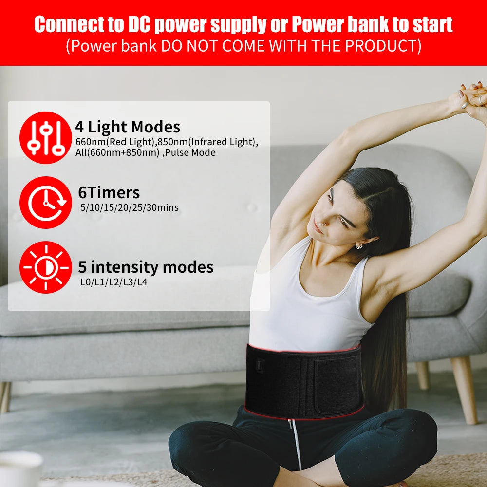 Red Light Therapy Belt Infrared Light Therapy for Body, Relaxing Muscle, Inflammation, Improve Circulation