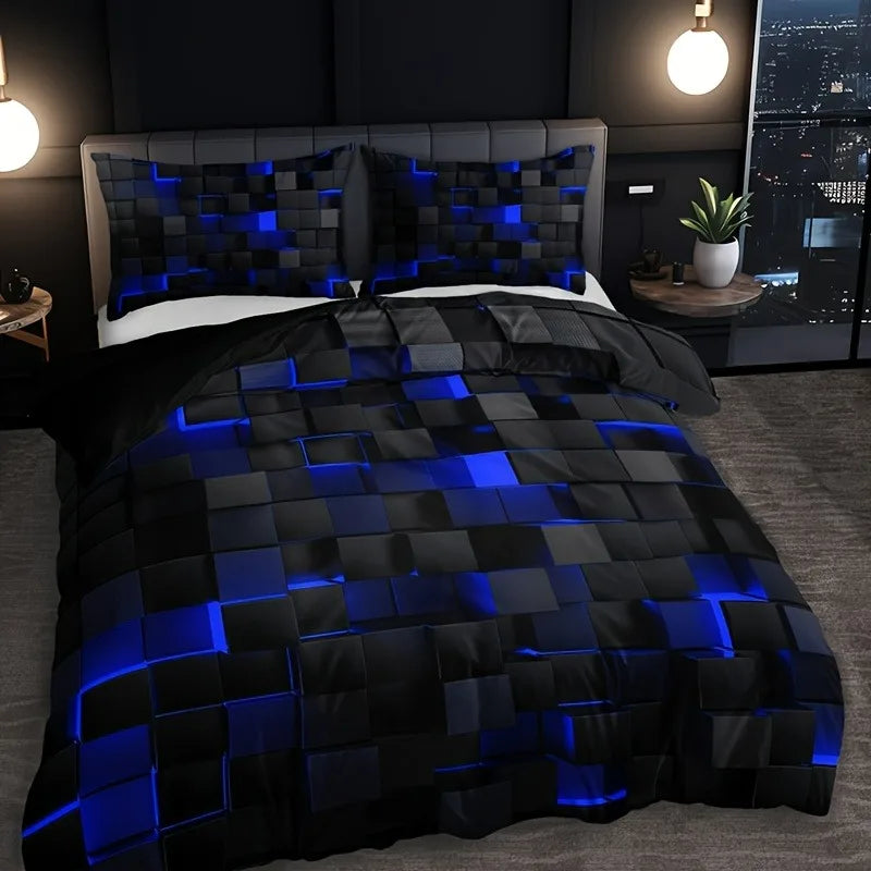 3pcs Digital Print Quilt Cover Set Cool Technology All Colors