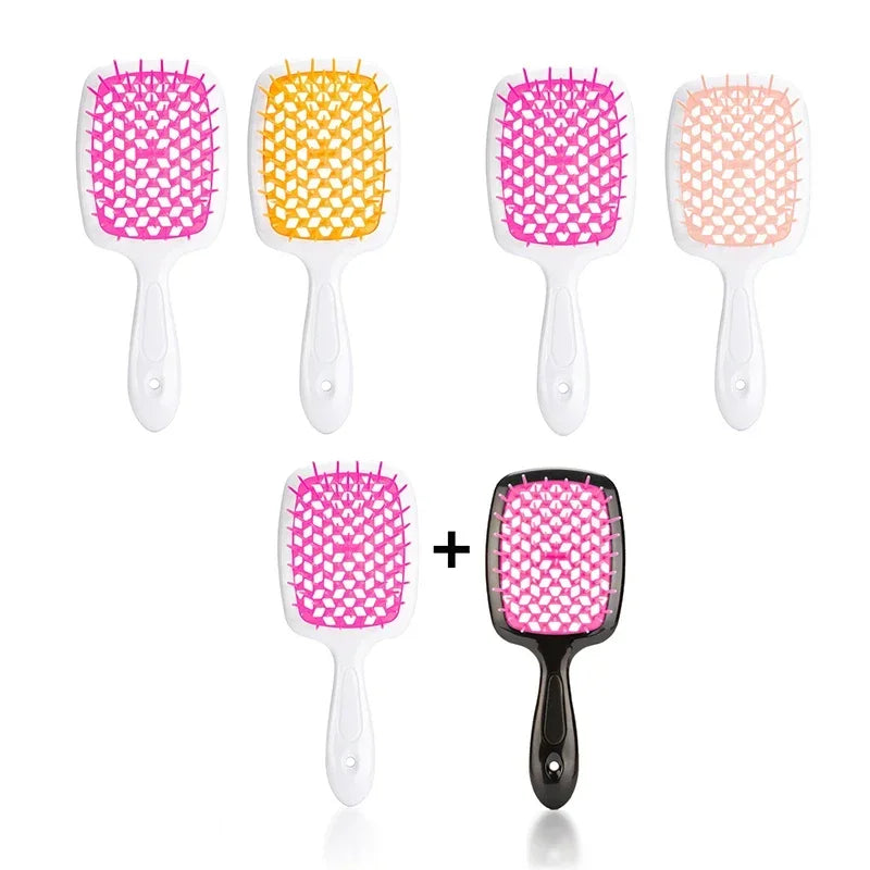 2pc Hair Anti Static Scalp Massage Wet Dry Comb Brush Set