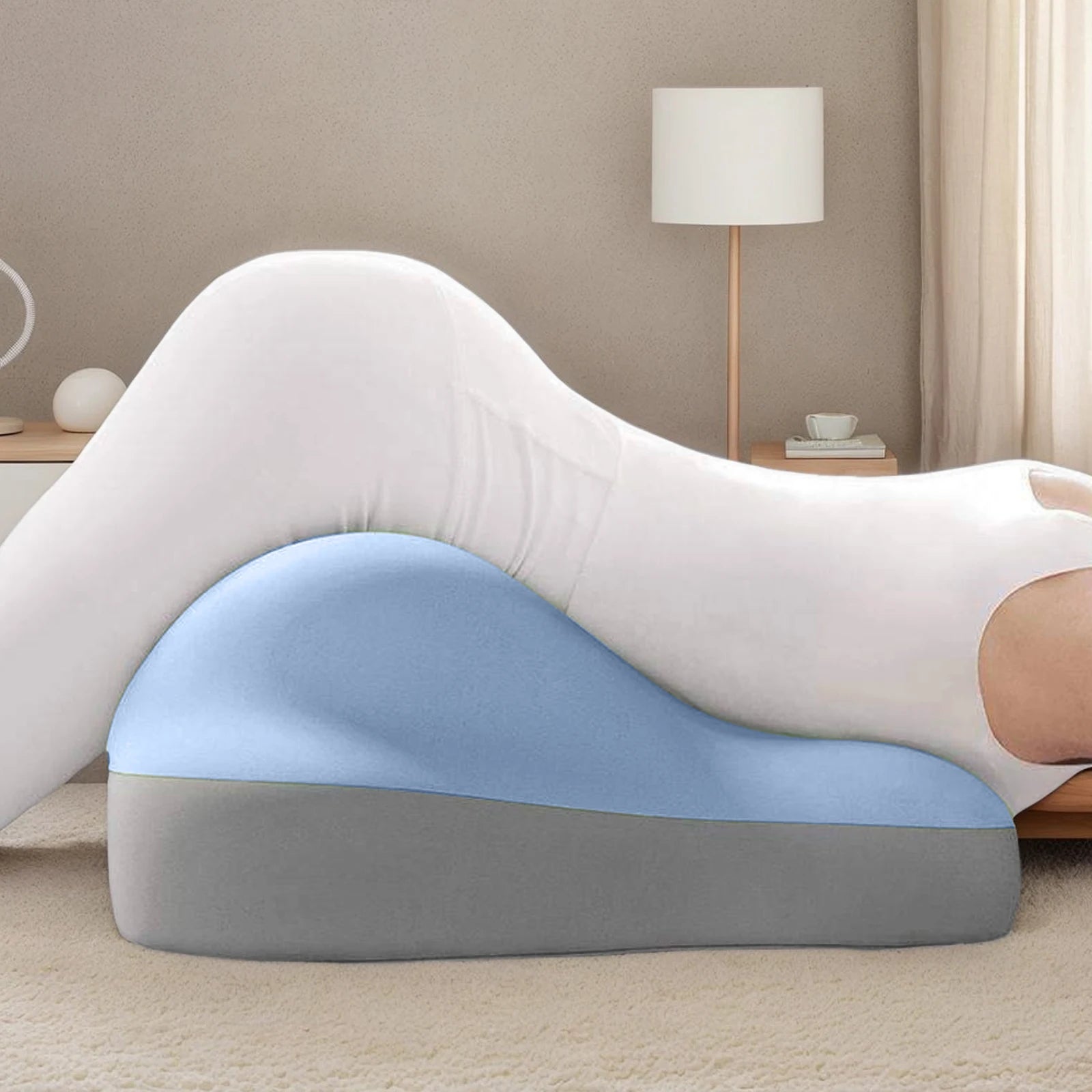 Memory Foam Ergonomic Pillow for Back, Neck, & Waist Pain Relief