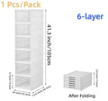 6 Layers Shoes Box Foldable Transparent Sneaker Shoe Storage Stackable Dustproof Cabinet Shoe Rack