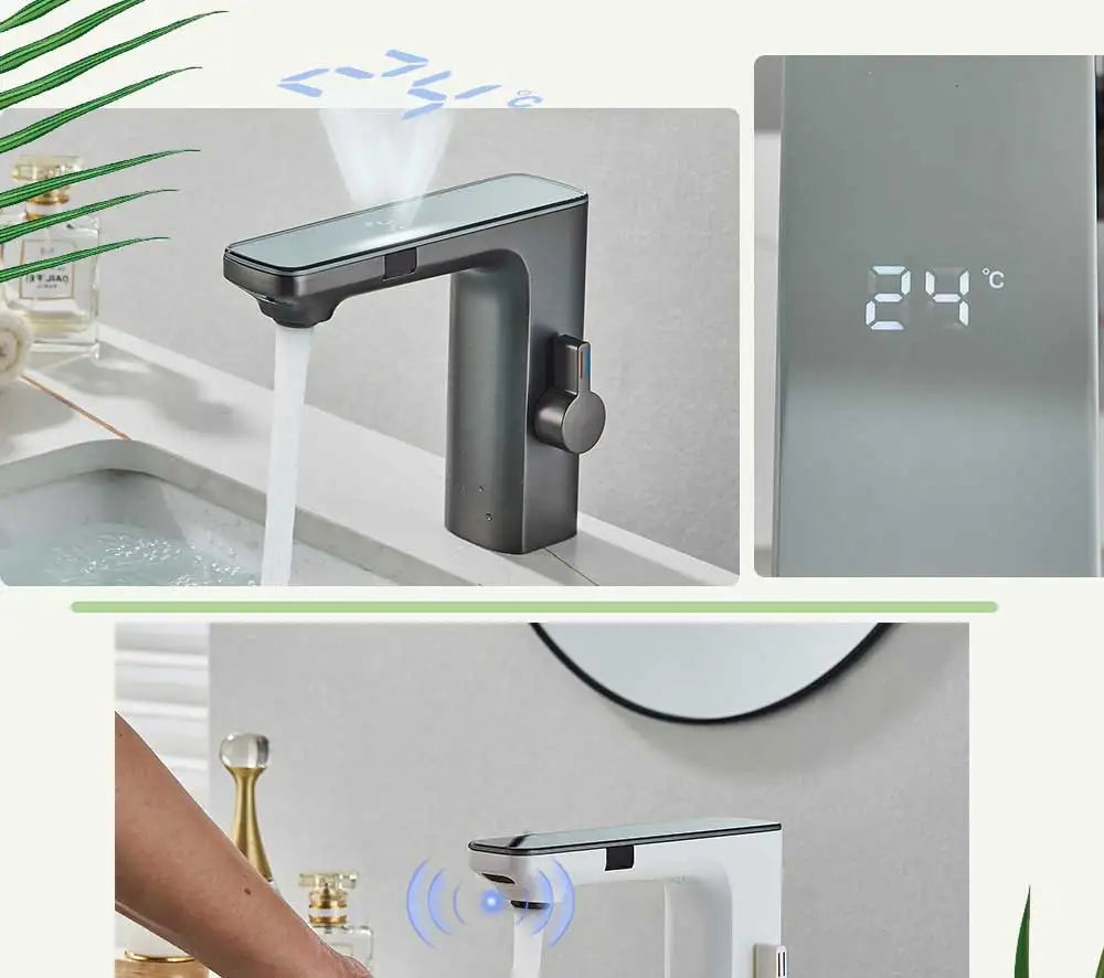 Touchless Smart Digital Display Bathroom Sink Faucets