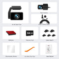 4k Dash Cam Front and Rear Drive Recorder GPS & 5G WiFi Touch Screen Night Vision 24H Parking Mode Voice Control