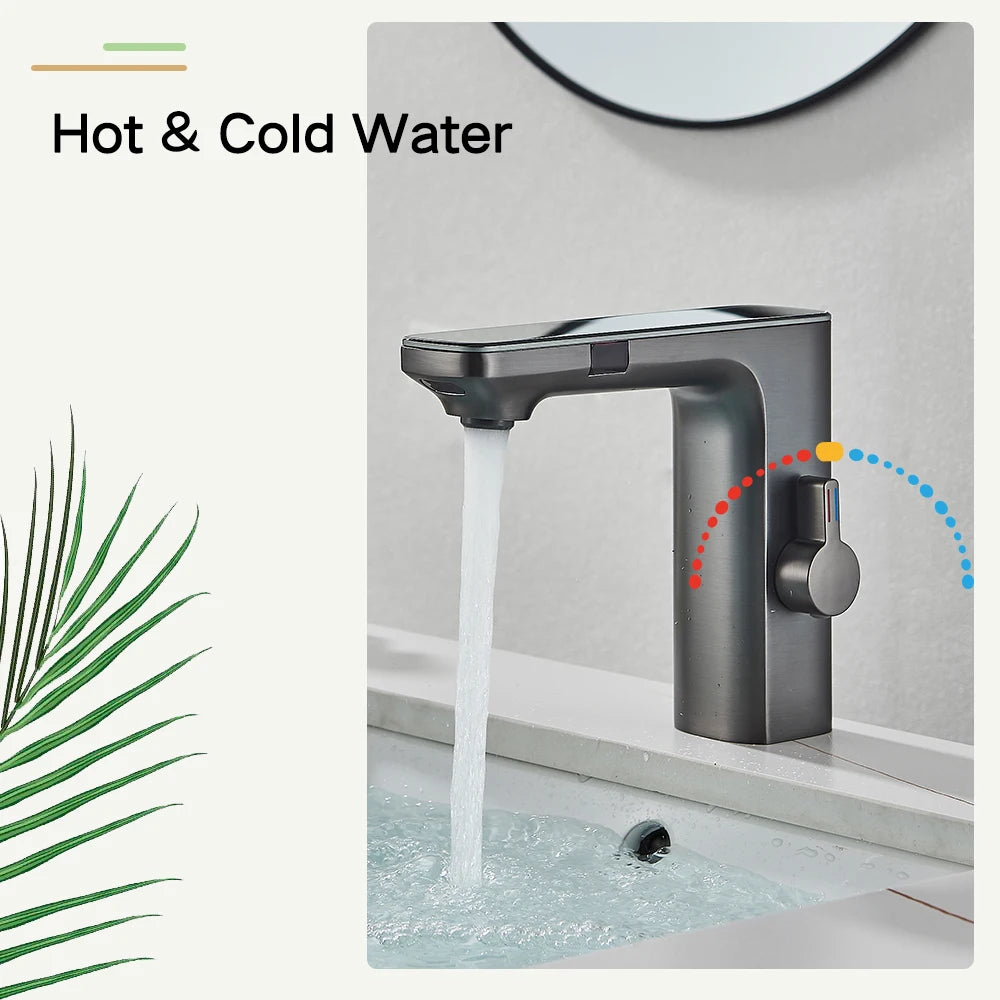 Touchless Smart Digital Display Bathroom Sink Faucets