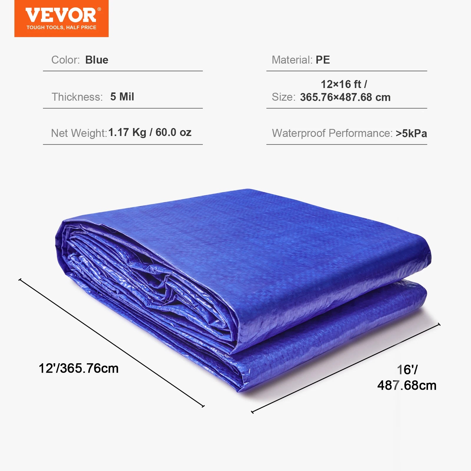 Heavy Duty Tarp Waterproof  Tarps Cover Multi-Purpose