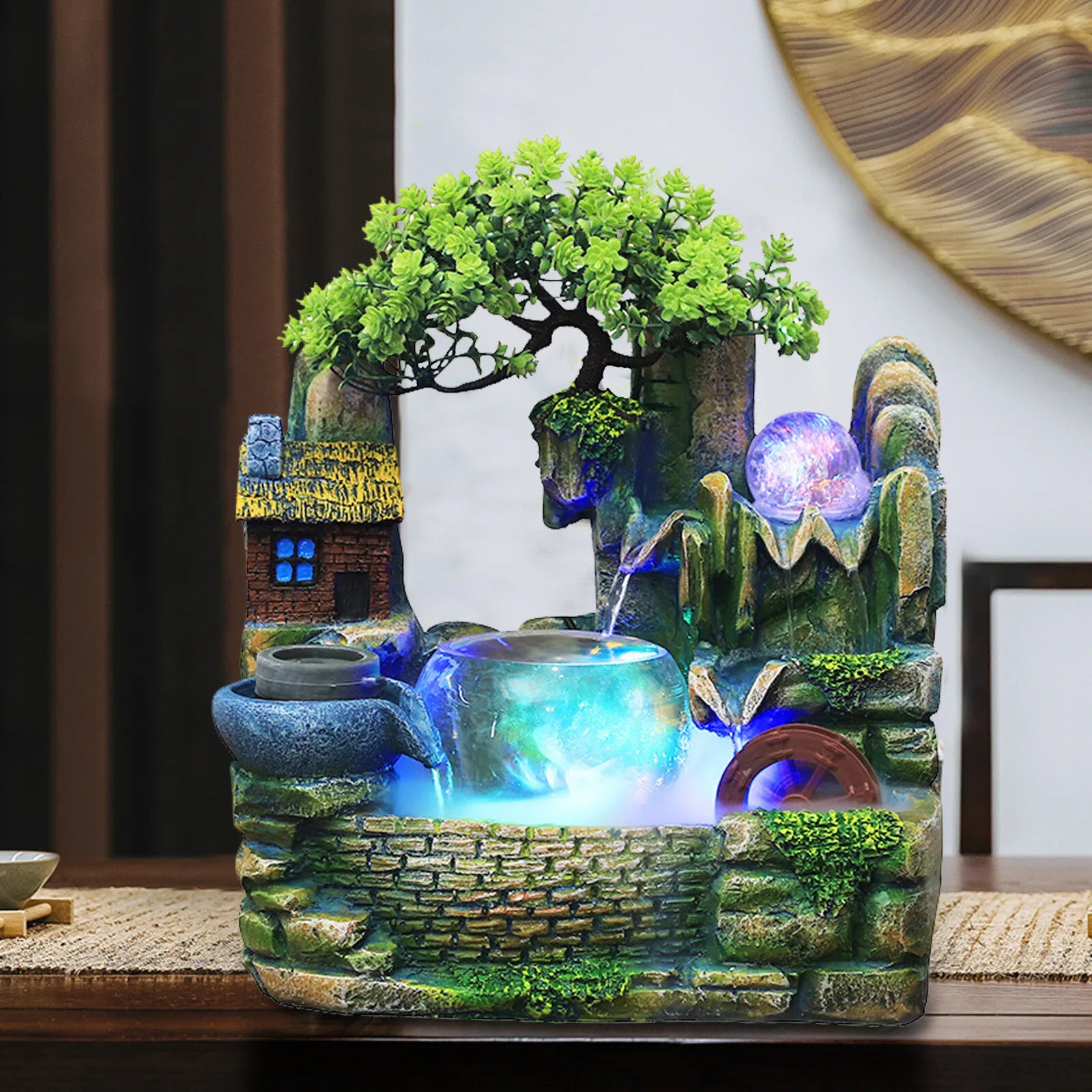 Desktop Fountain Waterfall Landscape Rockeries