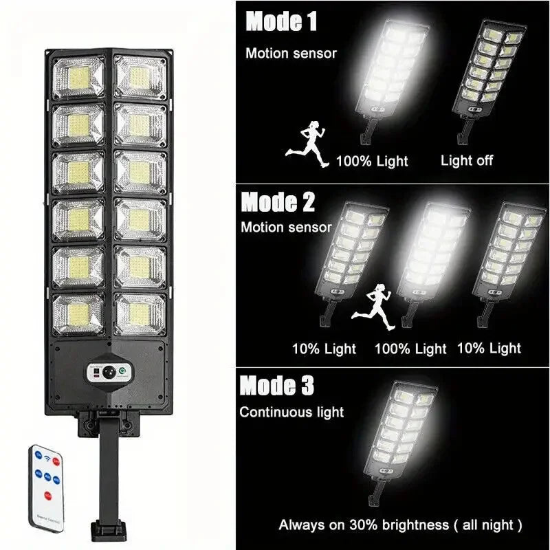 504LED ultra-Bright Solar Street light Wide Angle Motion Sensor, Remote Control, Energy-Efficient, Waterproof
