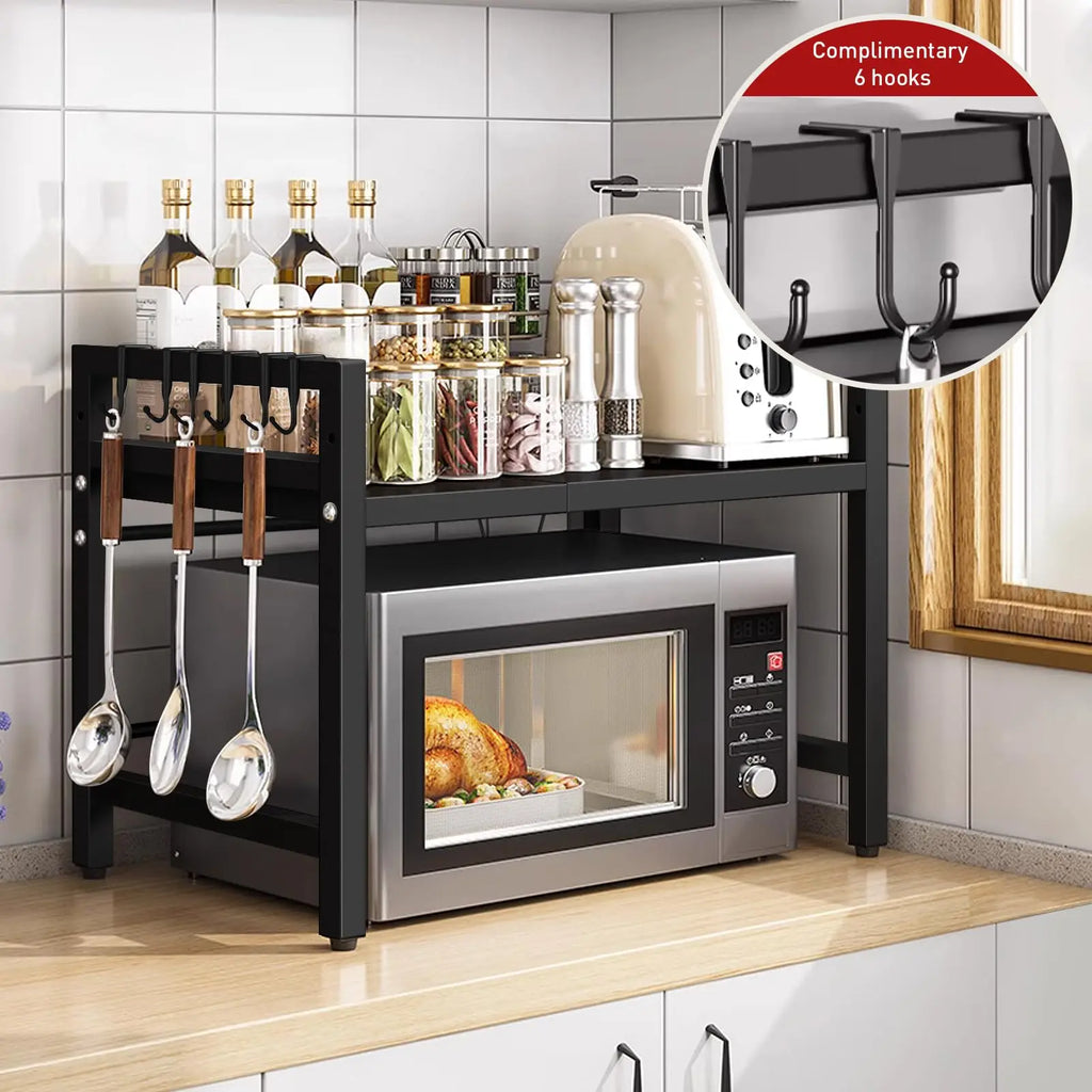 1pc Expandable Microwave Shelf Organizer, Moisture And Rust Proof