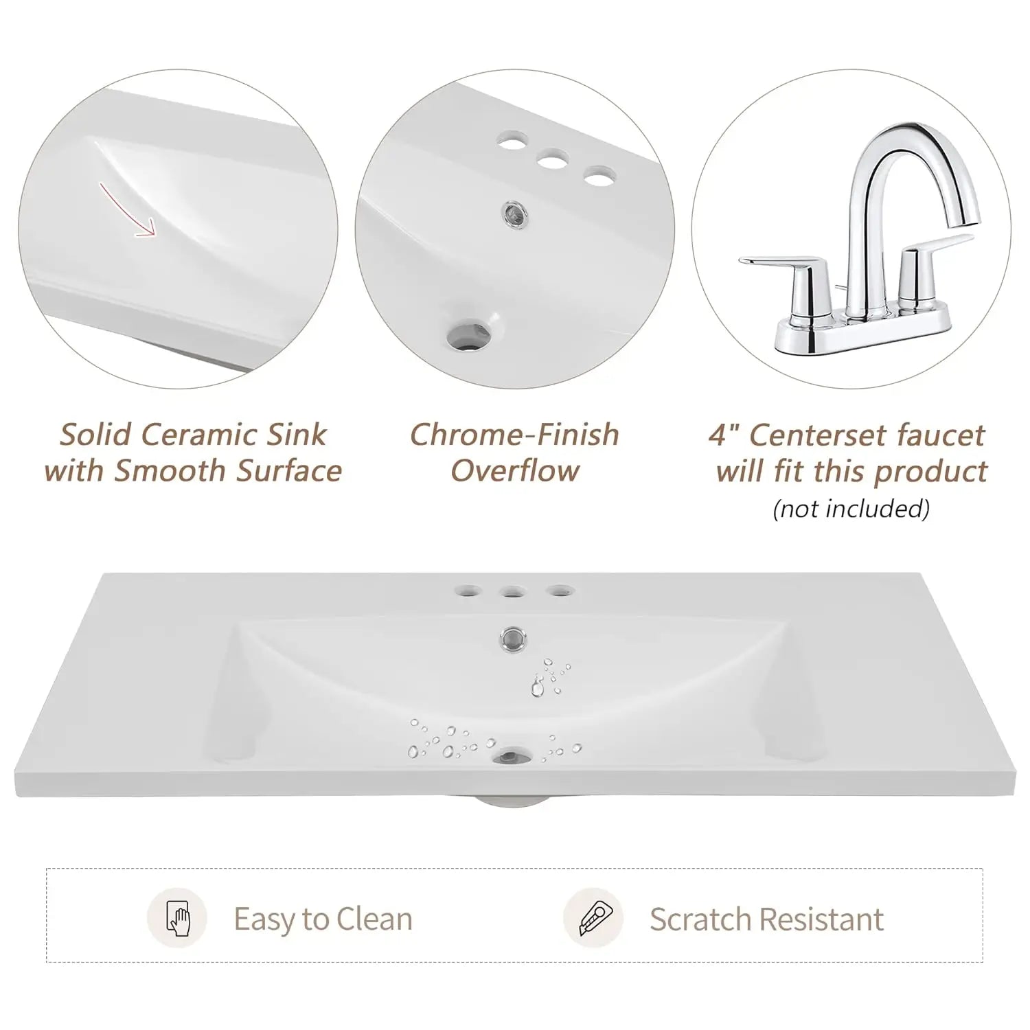 Bathroom Vanity Cabinet Sink Top Combo Single Door 3 Drrawers